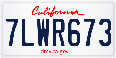 CA license plate 7LWR673