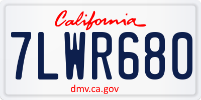 CA license plate 7LWR680