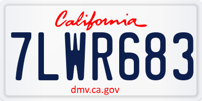 CA license plate 7LWR683