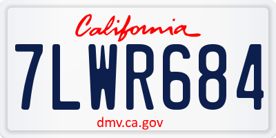 CA license plate 7LWR684