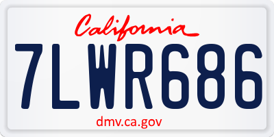 CA license plate 7LWR686
