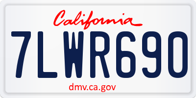 CA license plate 7LWR690