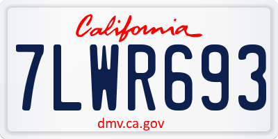 CA license plate 7LWR693