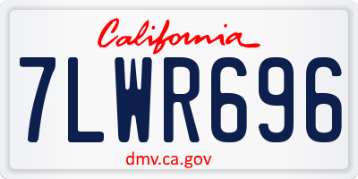 CA license plate 7LWR696