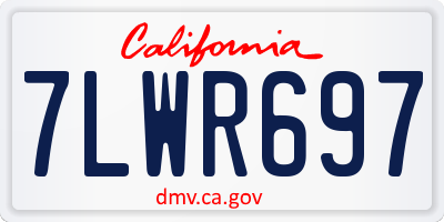 CA license plate 7LWR697