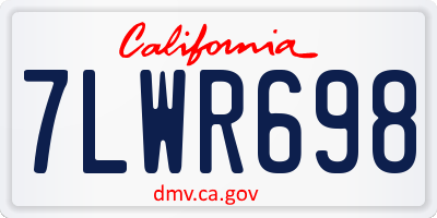 CA license plate 7LWR698
