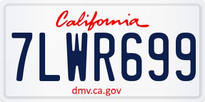 CA license plate 7LWR699