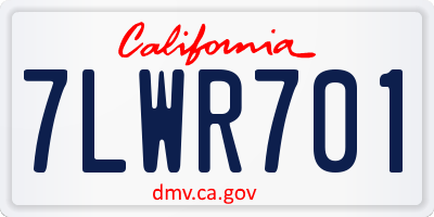 CA license plate 7LWR701