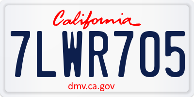 CA license plate 7LWR705