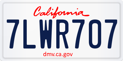 CA license plate 7LWR707