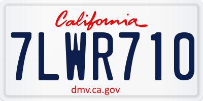 CA license plate 7LWR710