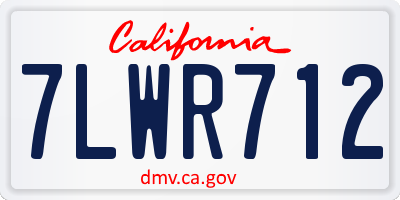 CA license plate 7LWR712