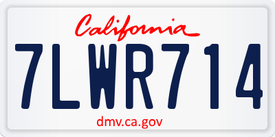 CA license plate 7LWR714