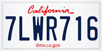 CA license plate 7LWR716