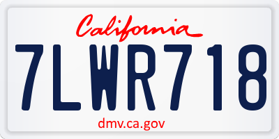 CA license plate 7LWR718