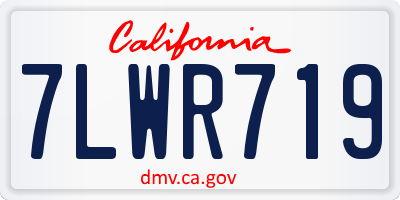 CA license plate 7LWR719