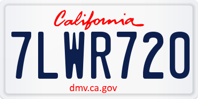 CA license plate 7LWR720
