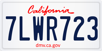 CA license plate 7LWR723