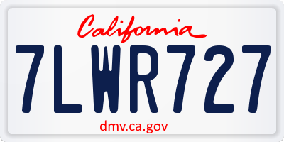CA license plate 7LWR727
