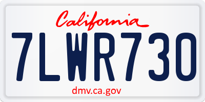 CA license plate 7LWR730