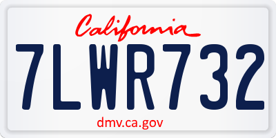CA license plate 7LWR732