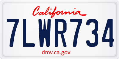 CA license plate 7LWR734
