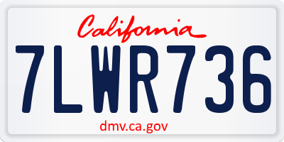 CA license plate 7LWR736
