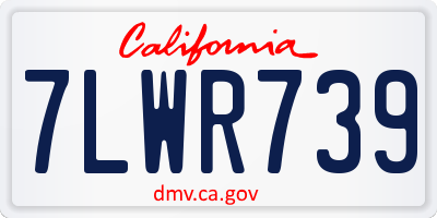 CA license plate 7LWR739