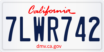 CA license plate 7LWR742