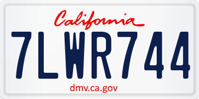 CA license plate 7LWR744