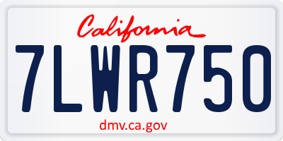 CA license plate 7LWR750