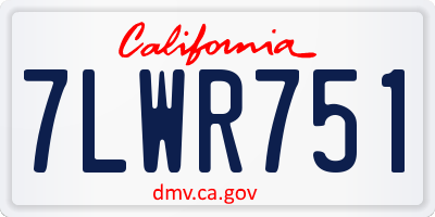 CA license plate 7LWR751