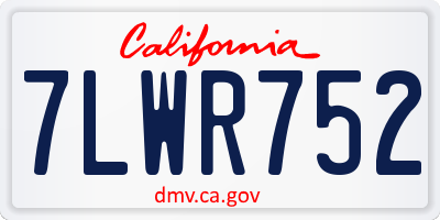 CA license plate 7LWR752
