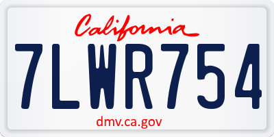 CA license plate 7LWR754