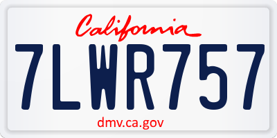 CA license plate 7LWR757