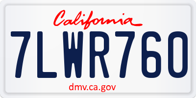 CA license plate 7LWR760