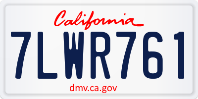 CA license plate 7LWR761