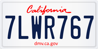 CA license plate 7LWR767