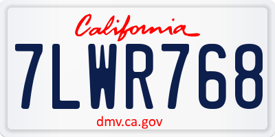 CA license plate 7LWR768