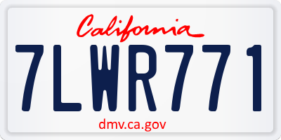 CA license plate 7LWR771