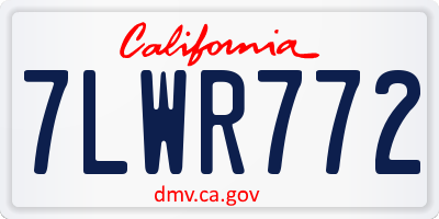 CA license plate 7LWR772
