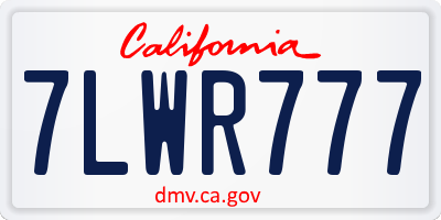 CA license plate 7LWR777