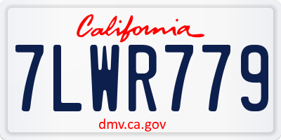 CA license plate 7LWR779