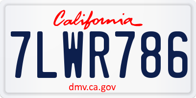 CA license plate 7LWR786