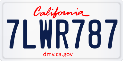CA license plate 7LWR787
