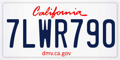 CA license plate 7LWR790