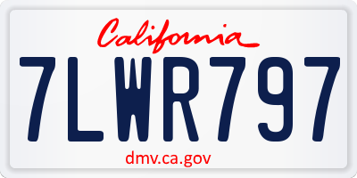CA license plate 7LWR797