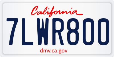 CA license plate 7LWR800