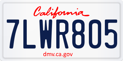CA license plate 7LWR805