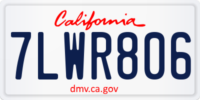 CA license plate 7LWR806